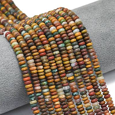 Natural Ocean Jasper Beads Strands G-P575-A36-4x2mm-1