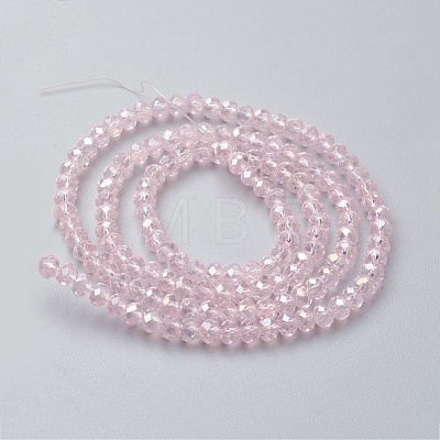 Electroplate Glass Beads Strands X-EGLA-F124-FR-B05-1