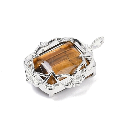 Natural Tiger Eye Pendants G-I381-01P-07-1