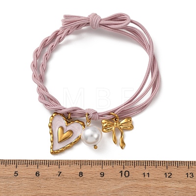 304 Stainless Steel Enamel & Resin Charms Bracelets BJEW-B170-01G-02-1