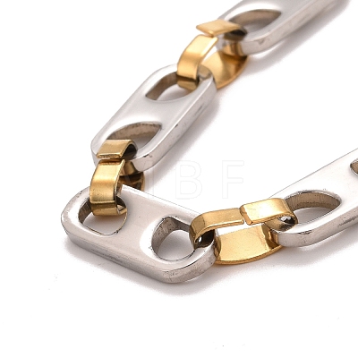 Vacuum Plating 304 Stainless Steel Oval Link Chains Bracelet STAS-E160-04GP-1