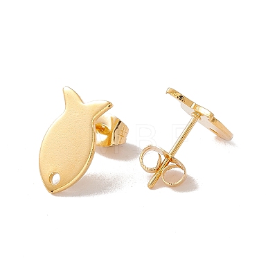 201 Stainless Steel Stud Earring Findings with Hole X1-EJEW-A071-02G-1