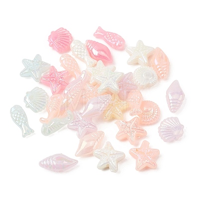UV Plating Opaque Acrylic Beads OACR-G058-19A-1