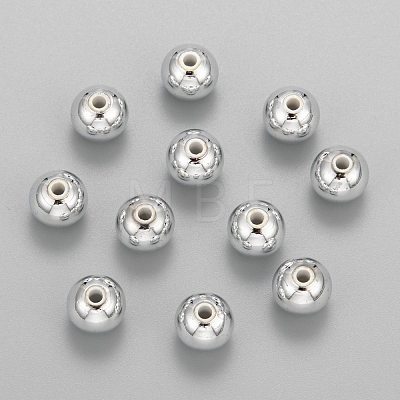 Plating Plastic Acrylic Round Beads PACR-L003-10mm-S-1