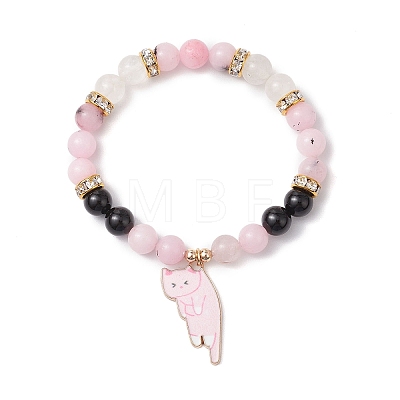 Natural Mixed Gemstone Beads Stretch Bracelets for Women BJEW-TA00573-03-1