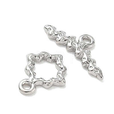 Hanmmered Brass Toggle Clasps KK-CBA42CA-01B-P-1