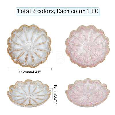   2Pcs 2 Colors Porcelain Jewelry Dish AJEW-PH0004-21-1