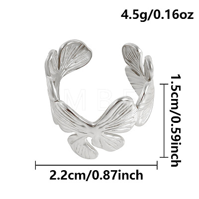 304 Stainless Steel Open Cuff Rings WL7207-1-1