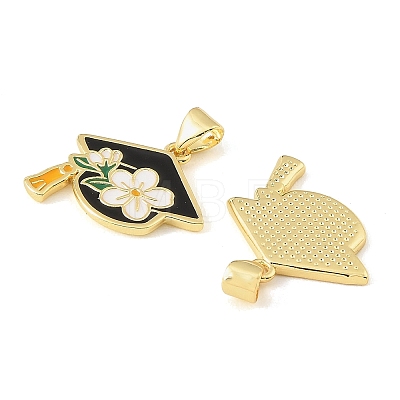 Graduation Season Brass Enamel Pendants KK-CBAF2EC-03G-C-1