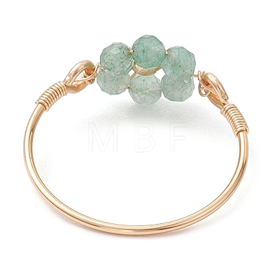 Flower Natural Gemstone Ring RJEW-JR00711-01-1