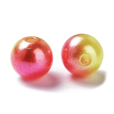 Rainbow ABS Plastic Imitation Pearl Beads OACR-Q174-5mm-17-1