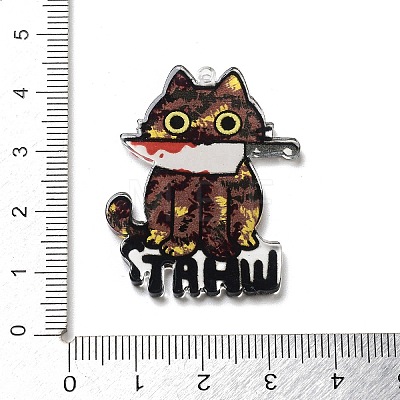 Halloween Theme Opaque Acrylic Pendants SACR-Z005-03C-1