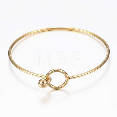 304 Stainless Steel Bangle BJEW-H530-01G-1