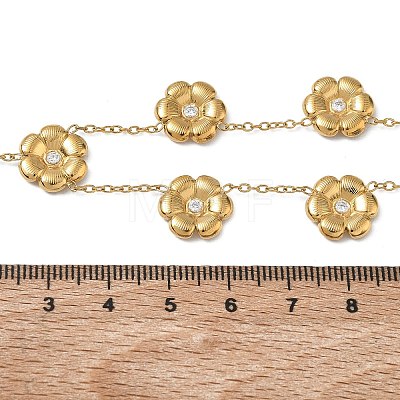 304 Stainless Steel Micro Pave Cubic Zirconia Lariat Necklaces for Women SA-CBA4051-03G-1