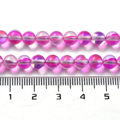 Synthetic Moonstone Beads Strands G-P528-J01-04-1