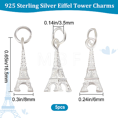 5Pcs 925 Sterling Silver Pendants STER-BBC0001-72-1