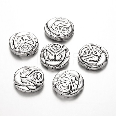 Carved Flat Round CCB Plastic Beads CCB-N002-12-1