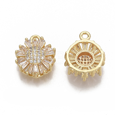 Brass Micro Pave Cubic Zirconia Pendants KK-S354-091-NF-1