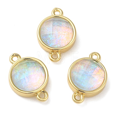 Synthetic Opal Connector Charms KK-S370-05G-01-1