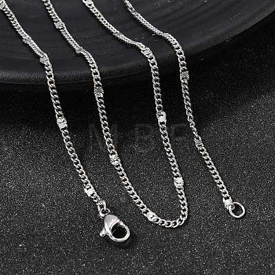 12Pcs 2.2MM 304 Stainless Steel Textured Twisted Chain Necklaces for Men Women NJEW-H093-20P-01-1