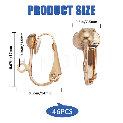 SUNNYCLUE 46Pcs Brass Clip-on Earring Converters Findings KK-SC0003-68-1
