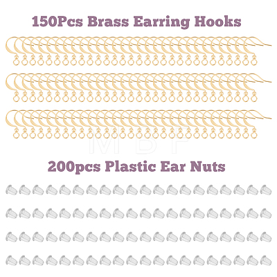 150Pcs Brass Earring Hooks KK-DC0002-43-1