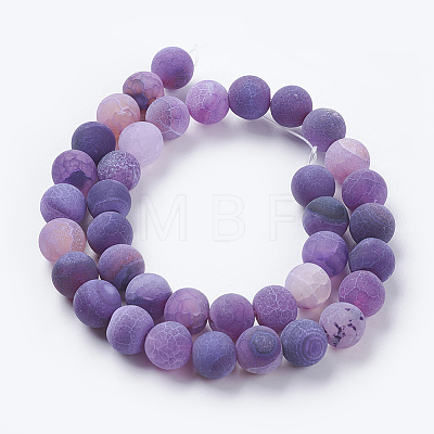Natural Weathered Agate Beads Strands G-G589-8mm-06-1