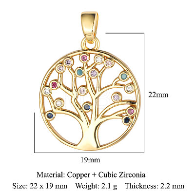 Brass Micro Pave Colorful Cubic Zirconia Pendants ZIRC-OY001-47G-1