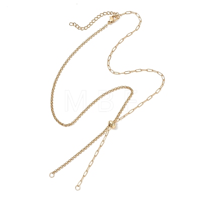 2MM 304 Stainless Steel Mixed Chain Slider Necklace Making AJEW-JB01558-01-1