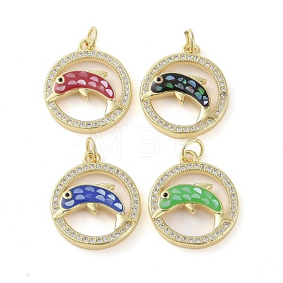 Brass Micro Pave Clear Cubic Zirconia Pendants KK-Q813-05G-1