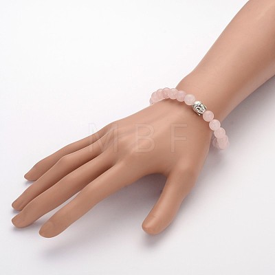 Buddhist Gemstone Beaded Stretch Bracelets BJEW-JB01874-02-1