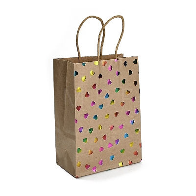 Rainbow Color Stamping Kraft Paper Gift Tote Bags LS-ABAG-K005-01F-1