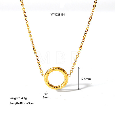 Vintage 304 Stainless Steel Ring Pendant Necklaces for Women DG9010-1-1