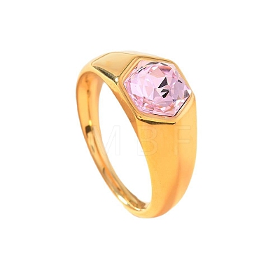 304 Stainless Steel with Cubic Zirconia Finger Rings FS-WG76F9A-26-1