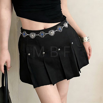 Boho Alloy Resin Blue Heart Flower Waist Chains WG5CDCC-01-1