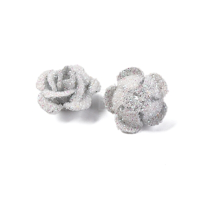 3D Rose Flower Baking Paint Aluminum Beads FIND-L019-01C-1