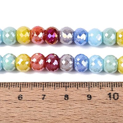 Electroplate Opaque Glass Beads Strands EGLA-N022-17A-B01-1
