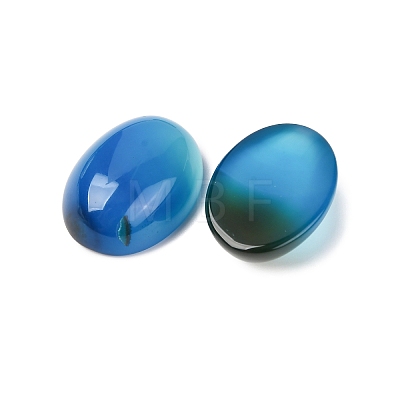 Dyed Oval Natural Blue Agate Cabochons G-K020-18x13mm-08-1