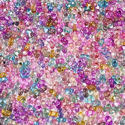 Baking Paint Transparent Glass Seed Beads SEED-N006-05-1