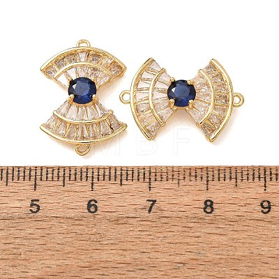 Brass Pave Clear Cubic Zirconia Connector Charms CU-CBA4579-26G-1