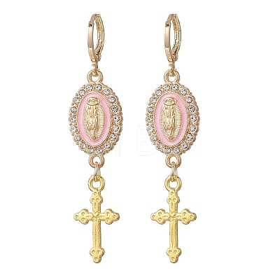 Alloy Enamel Hoop Earrings EJEW-JE06921-1