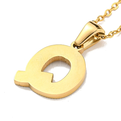 Ion Plating(IP) Initial Letter 304 Stainless Steel Pendant Necklaces NJEW-M199-01G-Q-1