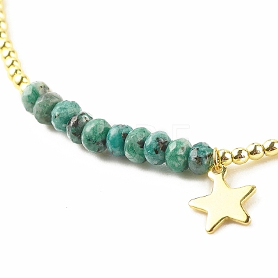 Natural Malaysia Jade(Dyed) Round Beaded Stretch Bracelet with 304 Stainless Steel Star Charms BJEW-JB08059-04-1