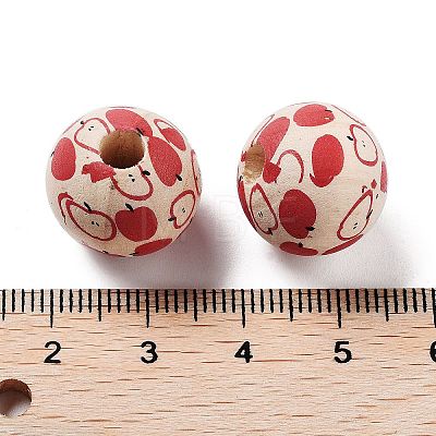 Fruit Theme Wood European Beads WOOD-M011-01E-1