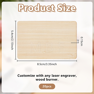 20Pcs Unfinished Wood Card Sheet WOOD-OC0004-48A-1