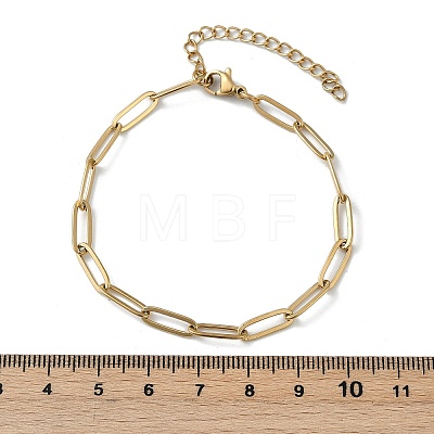 PVD Vacuum Plating 304 Stainless Steel Paperclip Chain Bracelet for Men Women X-BJEW-E031-02G-01-1