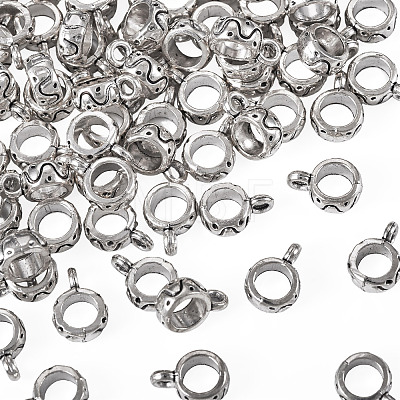 80Pcs Tibetan Style Alloy Tube Bails FIND-TAD0001-06-1