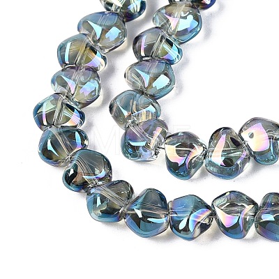 Electroplate Transparent Glass Beads Strands EGLA-Q133-01A-08-1