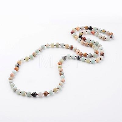 Natural Flower Amazonite Necklaces NJEW-D264-01-1