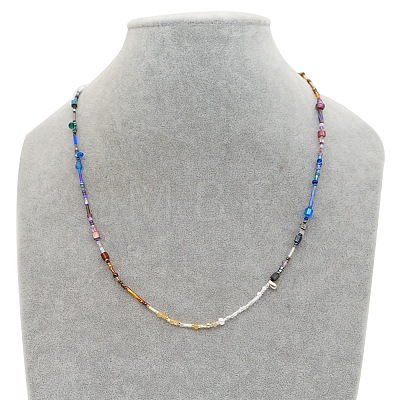 Vintage Round Glass Seed Beaded Necklaces for Women KY5585-1-1